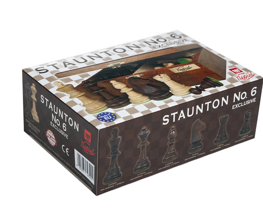 WEGIEL 高級チェス駒 Staunton (スタントン) No.6 収納箱付き クイーン2個付き